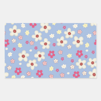 spring flowers on blue background sticker