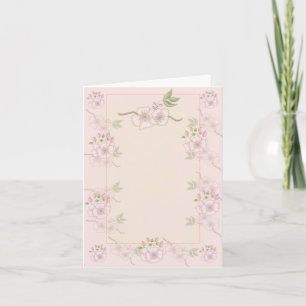 Spring Flowers on Rose Background Thank You Card
