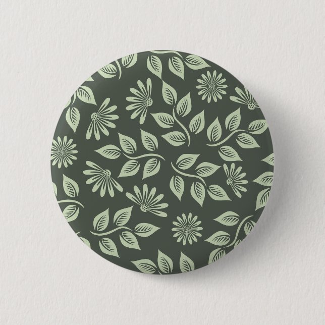 Spring Flowers Pattern 2 Inch Round Button (Front)