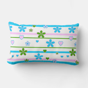 Spring Flowers Pattern Lumbar Pillow