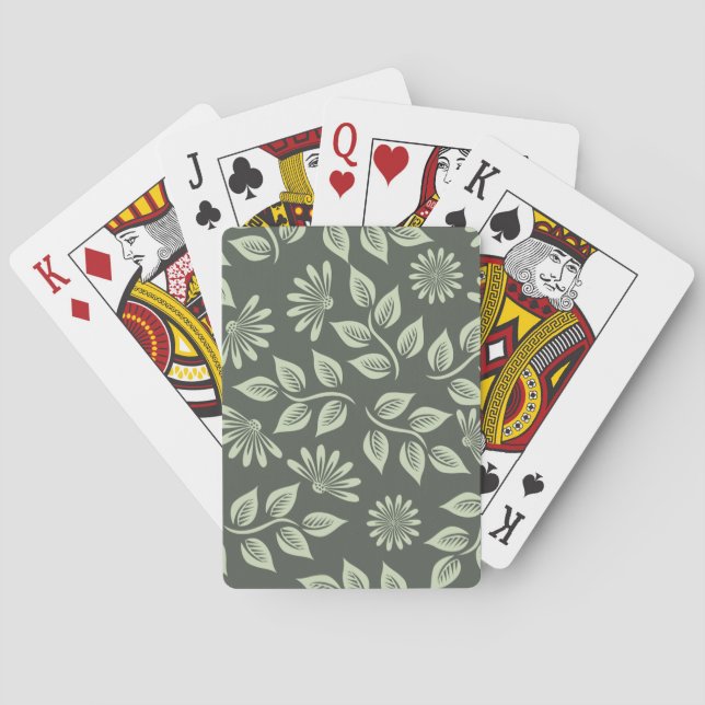 Spring Flowers Pattern Playing Cards (Back)