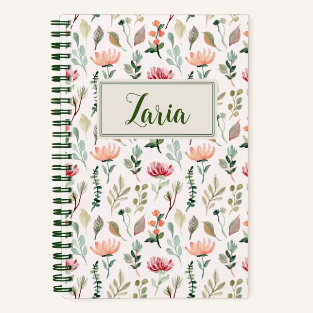 Spring Flowers | Personalized Spiral Notebook (Front)