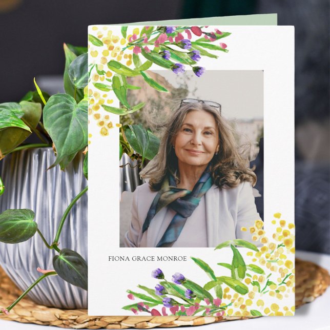 Spring Flowers Photo Memorial Folded Program (Creator Uploaded)