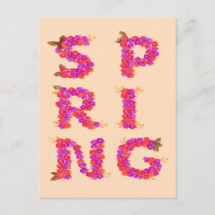 Spring Flowers Pink Postcard