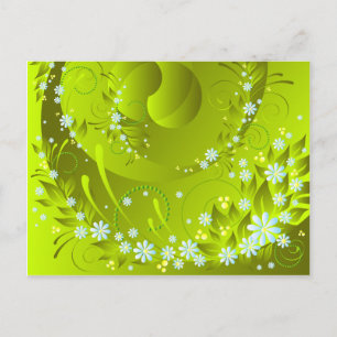 spring flowers postcard