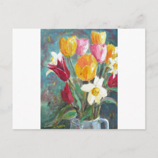 Spring flowers postcard