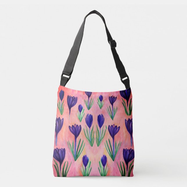 Spring Flowers, Purple Crocus Body Bag (Front)