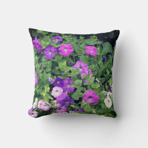 Spring Flowers Purple Petunia Flowers Floral 2022 Throw Pillow