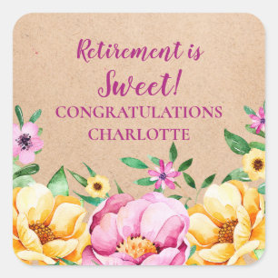 Spring Flowers Retirement Party Favour Tag