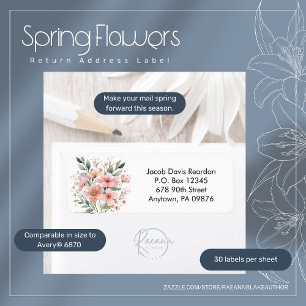 Spring Flowers Return Address Label