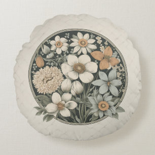 Spring Flowers Round Pillow