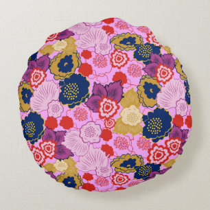 Spring Flowers Round Pillow