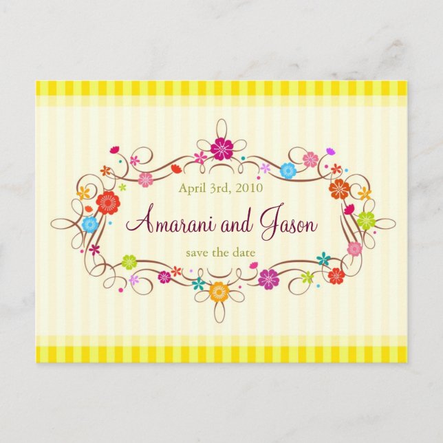 Spring Flowers Save the Date Post Card (Front)