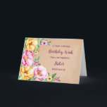 Spring Flowers Sister Birthday Card<br><div class="desc">Pretty and thoughtful greeting card for your sister's birthday with yellow,  purple and pink spring flowers,  rustic watercolor pattern and hand lettered style text.</div>