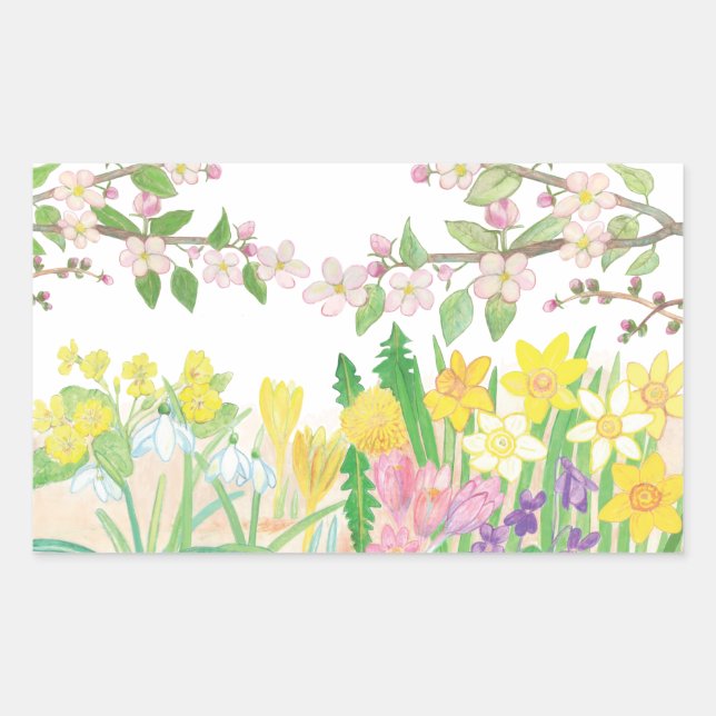 Spring Flowers Sticker (Front)