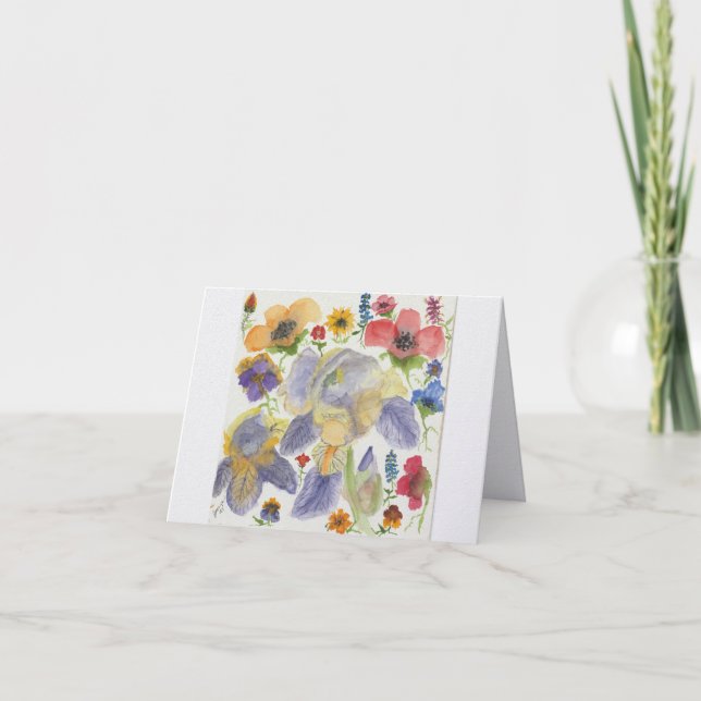 Spring Flowers  Thank You Card (Front)