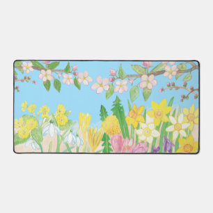 Spring Flowers that Radiate Joy Desk Mat