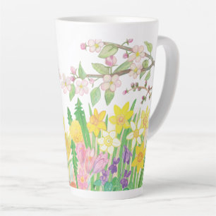 Spring Flowers that Radiate Joy  Latte Mug