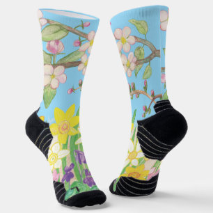 Spring Flowers that Radiate Joy Socks