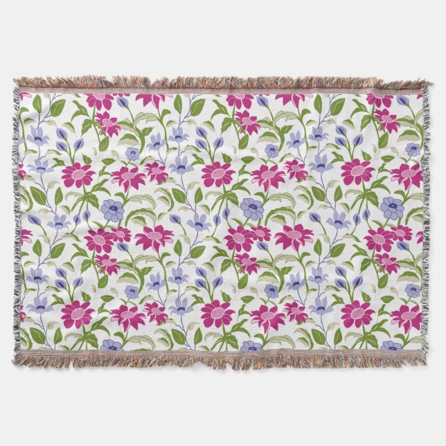 Spring Flowers Throw Blanket (Front)