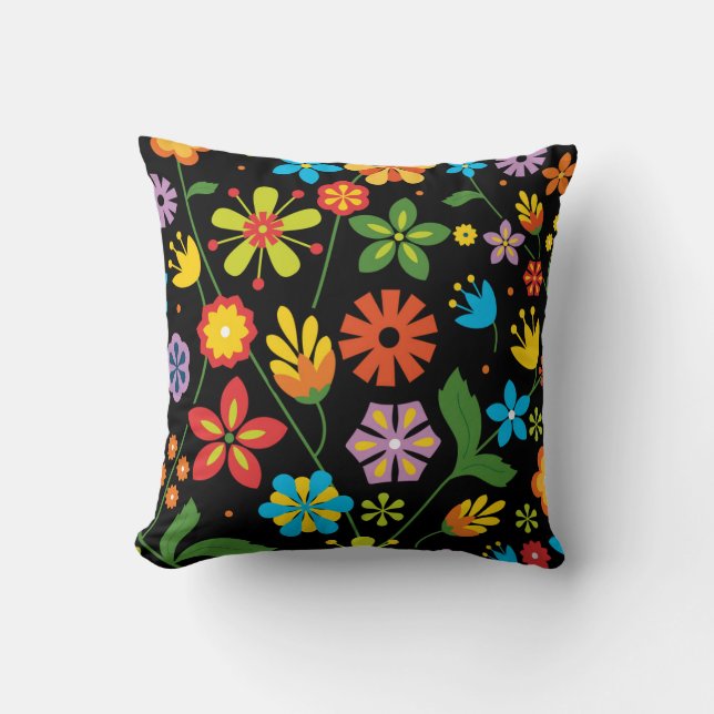 Spring Flowers Throw Pillow (Front)