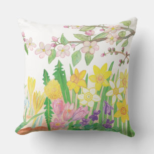 Spring Flowers Throw Pillow
