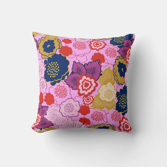 Spring Flowers Throw Pillow (Front)