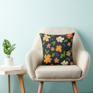 Spring flowers throw pillow