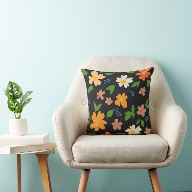 Spring flowers throw pillow (Chair)