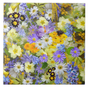 spring flowers tile