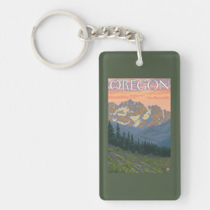 Spring Flowers- Vintage Travel Poster Keychain