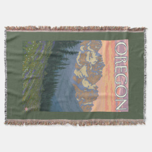 Spring Flowers- Vintage Travel Poster Throw Blanket