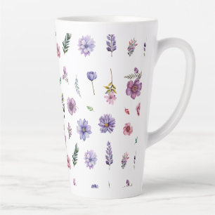 Spring flowers watercolor cottage-core set latte mug