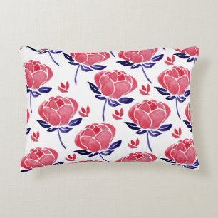 Spring flowers, watercolor seamless pattern. accent pillow