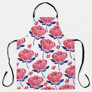 Spring flowers, watercolor seamless pattern. apron