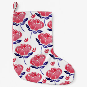Spring flowers, watercolor seamless pattern. small christmas stocking