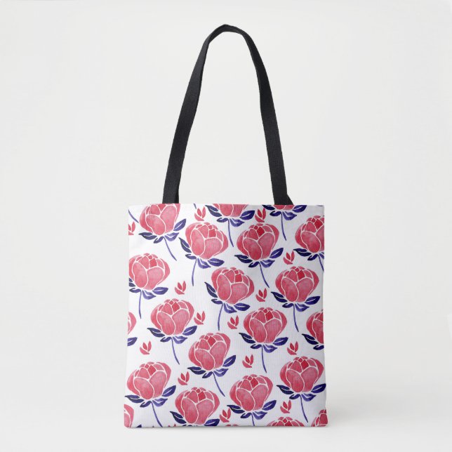 Spring flowers, watercolor seamless pattern. tote bag (Front)