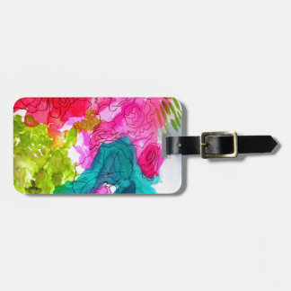 Spring Flowers watercolour abstract art Luggage Tag