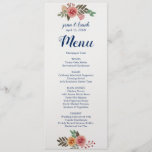 Spring Flowers Wedding Menu Card<br><div class="desc">Replace wording with your names,  date,  and menu! Choose paper finish too!</div>