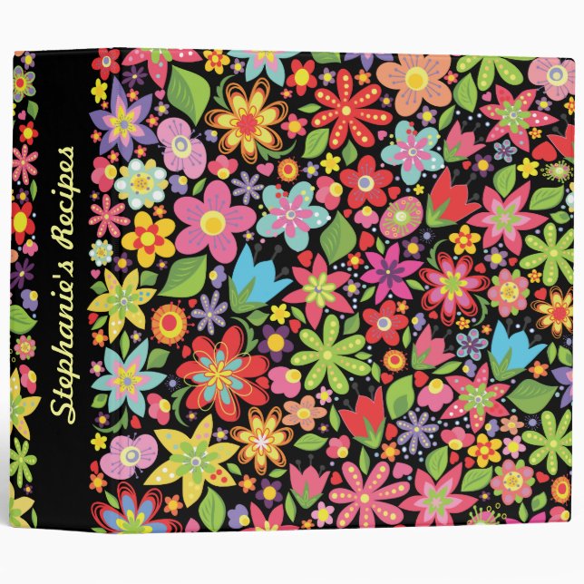 Spring Flowers Wedding Planner Organizer Binder (Front/Spine)