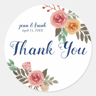 Spring Flowers Wedding Thank You Favour Label