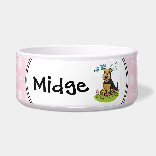 Spring Flowers Welsh Terrier Dog with Flowers Cute (Front)