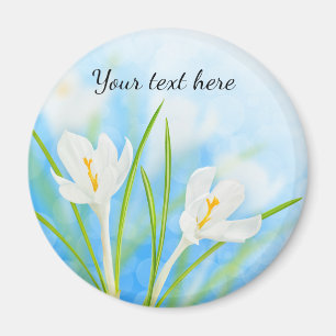 Spring flowers (white crocus) magnet