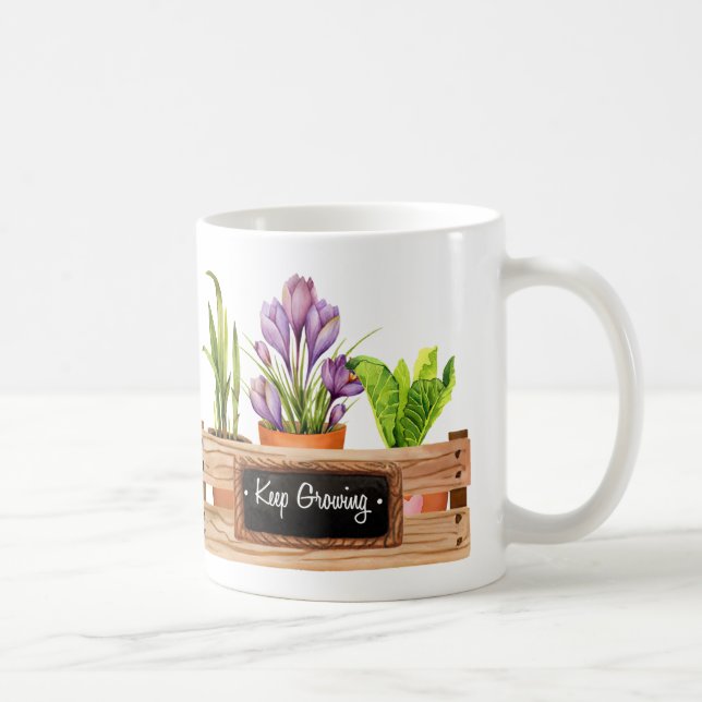 Spring flowers window box Keep growing chalkboard Coffee Mug (Right)