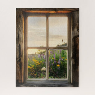 Spring Flowers Window View Jigsaw Puzzle