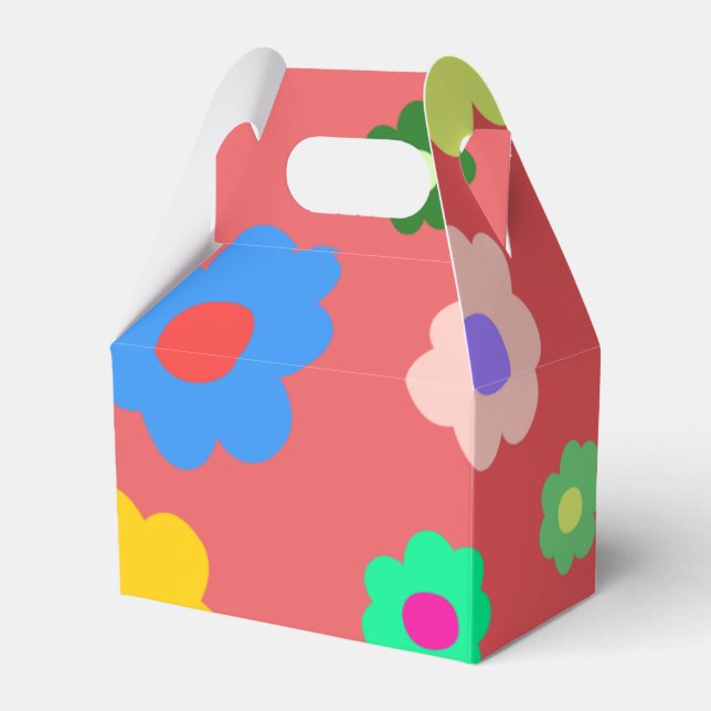 Spring Flowers Y2K Retro Pattern Favor Box (Front Side)