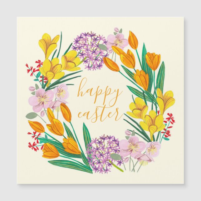 Spring flowers yellow easter floral drawing (Front)