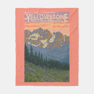 Spring Flowers - Yellowstone National Park Fleece Blanket