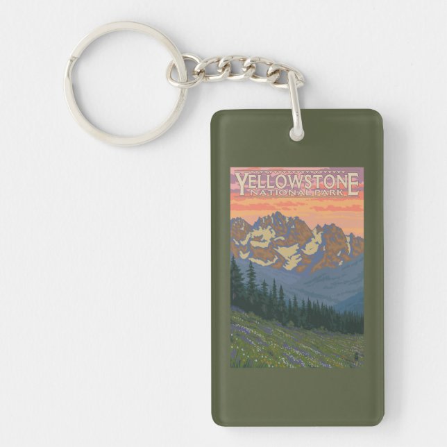 Spring Flowers - Yellowstone National Park Keychain (Front)