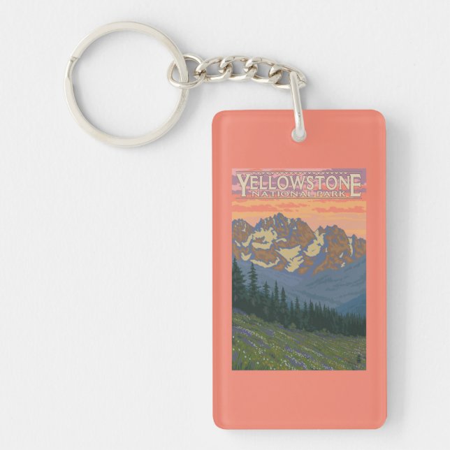 Spring Flowers - Yellowstone National Park Keychain (Front)
